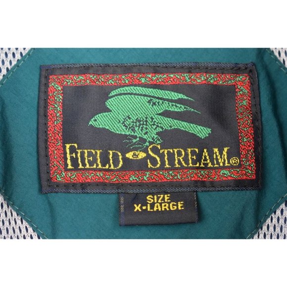 Men's Vintage Field & Stream Blue Zip up Windbreaker Zipped Hood XL - Picture 5 of 9